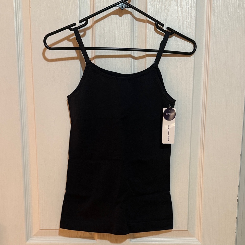 NWT Shapermint Black Scoop Neck Cami Size L